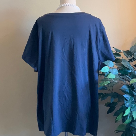 NWOT - Sonoma - Dark Blue Gray V-neck Tee Shirt, 3X - Picture 3 of 8